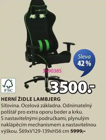 JYSK Herní židle lambjerg nabídka