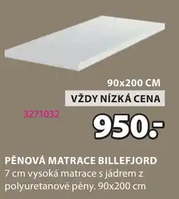 JYSK Pěnová matrace billefjord nabídka