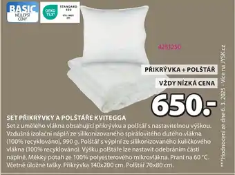 JYSK Set přikrývky a polštáře kvitegga nabídka
