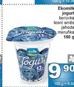Jip Ekomilk jogurt borůvka lesní směs jahoda meruňka 150 g nabídka