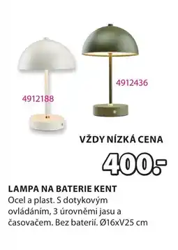 JYSK Lampa na baterie kent nabídka