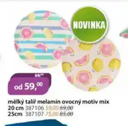 M.A.T. Mělký talíř melamin ovocný motiv mix nabídka