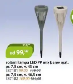 M.A.T. Solární lampa led pp mix barev mat nabídka