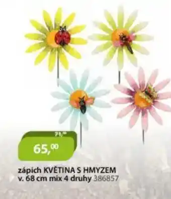 M.A.T. Zápich květina s hmyzem v. 68 cm mix 4 druhy nabídka