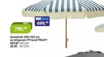 M.A.T. Slunečník 200/183 cm se střapcem pp/ocel pruhy nabídka