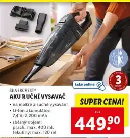 Lidl SILVERCREST AKU RUČNÍ VYSAVAČ nabídka