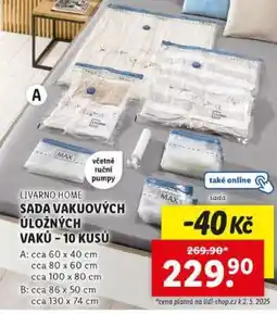 Lidl LIVARNO HOME SADA VAKUOVÝCH ÚLOŽNÝCH VAKŮ - 10 KUSŮ nabídka