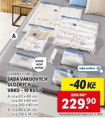 Lidl LIVARNO HOME SADA VAKUOVÝCH ÚLOŽNÝCH VAKŮ - 10 KUSŮ nabídka