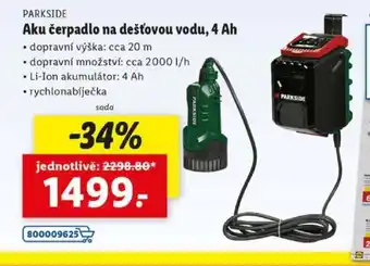 Lidl PARKSIDE Aku čerpadlo na dešťovou vodu, 4 Ah nabídka