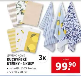 Lidl LIVARNO HOME Kuchyňské utěrky - 3 kusy nabídka