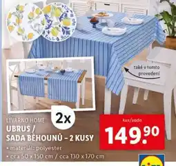 Lidl LIVARNO HOME UBRUS / SADA BĚHOUNŮ - 2 KUSY nabídka