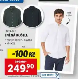 Lidl LIVERGY LNĚNÁ KOŠILE nabídka