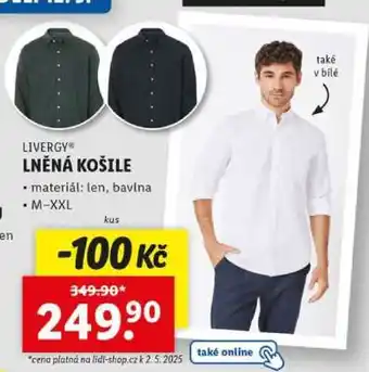Lidl LIVERGY LNĚNÁ KOŠILE nabídka