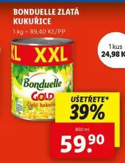 Lidl Bonduelle Zlatá kukuřice nabídka