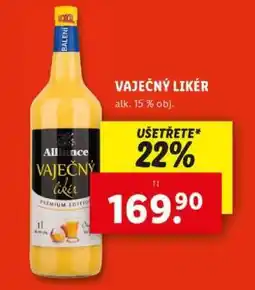 Lidl Alliance Vaječný likér nabídka