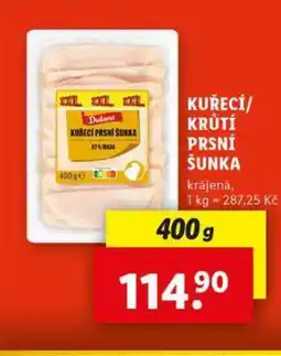 Lidl Dulano KUŘECÍ/ KRŮTÍ PRSNÍ ŠUNKA nabídka