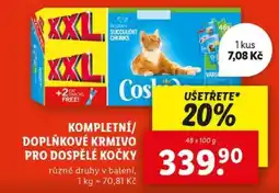 Lidl KOMPLETNÍ DOPLŇKOVÉ KRMIVO PRO DOSPĚLÉ KOČKY nabídka