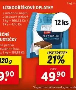 Lidl LÍSKOOŘÍŠKOVÉ OPLATKY nabídka