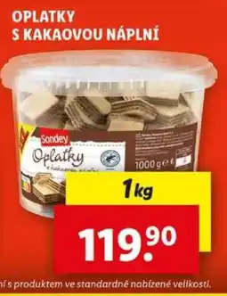 Lidl Sondey Oplatky s kakaovou náplní nabídka