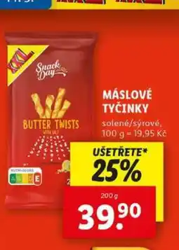 Lidl Snack Day MÁSLOVÉ TYČINKY nabídka