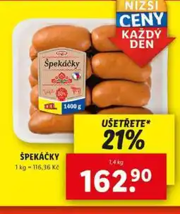 Lidl ŠPEKÁČKY nabídka