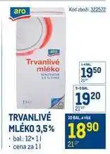 Makro Trvanlivé mléko 3,5% nabídka