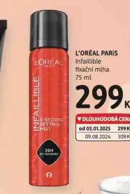 dm drogerie Loreal paris fixační mlha nabídka