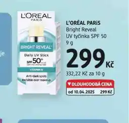 dm drogerie Loreal paris uv tyčinka spf 50 nabídka