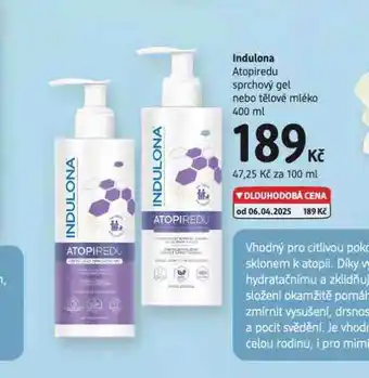 dm drogerie Indulona sprchový gel nabídka