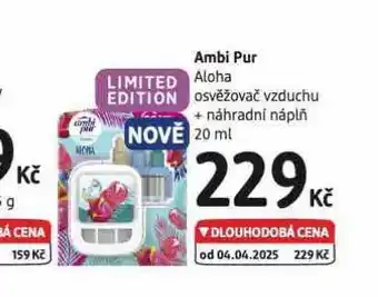 dm drogerie Ambi pur osvěžovač vzduchu + náhradní náplň nabídka