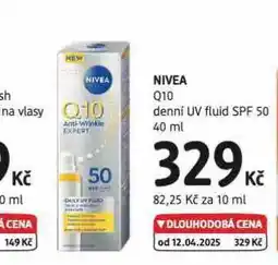 dm drogerie Nivea q10 denní uv fluid spf 50 nabídka