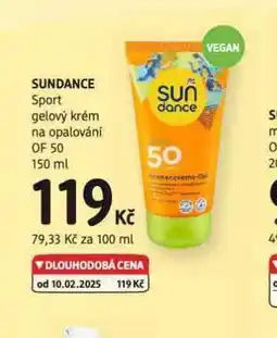 dm drogerie Sundance sport gelový krém na opalování of 50 nabídka