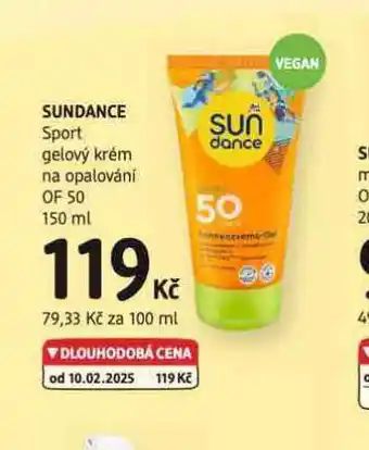 dm drogerie Sundance sport gelový krém na opalování of 50 nabídka
