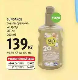 dm drogerie Sundance olej na opalování ve spreji of 20 nabídka