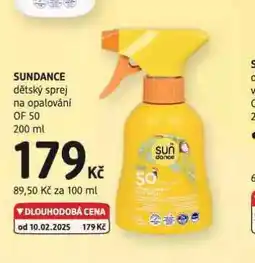 dm drogerie Sundance dětský sprej na opalování of 50 nabídka