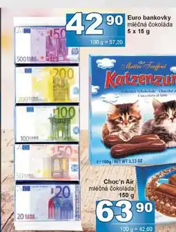 Jip Euro bankovky mléčná čokoláda 5 x 15 g nabídka