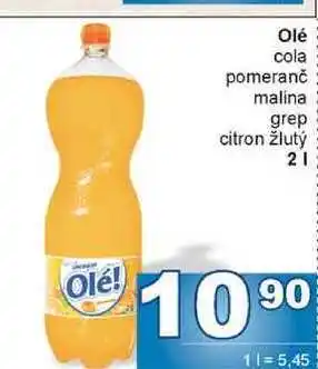 Jip Olé cola pomeranč malina grep citron žlutý 2l nabídka