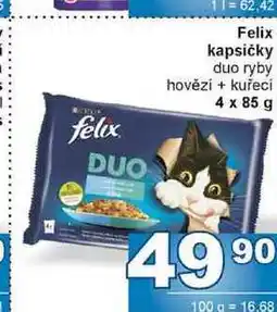 Jip Felix kapsičky duo ryby hovězí + kuřecí 4 x 85 g nabídka