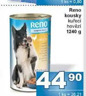 Jip Reno kousky kuřecí hovězí 1240 g nabídka