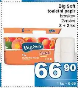 Jip Big Soft toaletní papír broskev 2vrstvý 8+2 ks nabídka