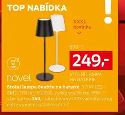 XXXLutz Stolní lampa Seattle na baterie nabídka