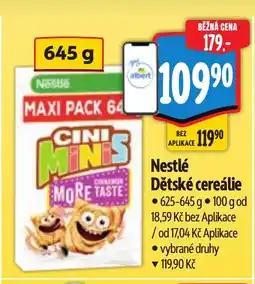 Albert Nestlé Dětské cereálie nabídka
