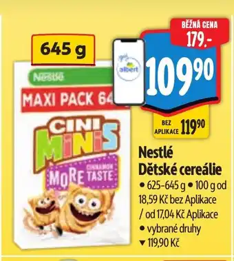 Albert Nestlé Dětské cereálie nabídka