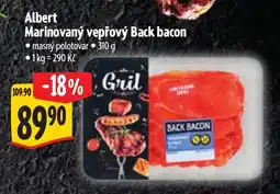 Albert Albert Marinovaný vepřový Back bacon nabídka