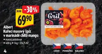 Albert Albert Kuřecí masový špíz v marinádě chilli-mango nabídka