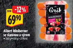 Albert Albert Miniberner se slaninou a sýrem nabídka