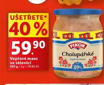 Lidl Vepřové maso ve sklenici nabídka