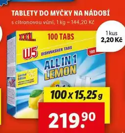 Lidl Tablety do myčky nádobí nabídka