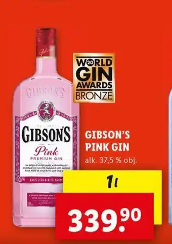 Lidl Gibson's gin nabídka