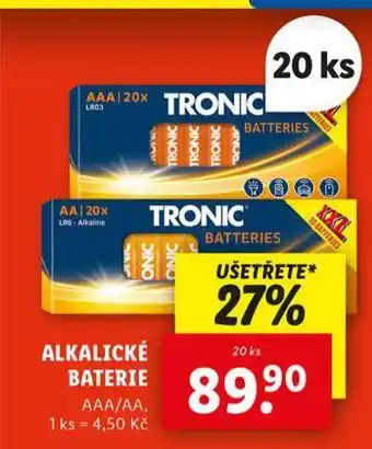 Lidl Alkalické baterie nabídka